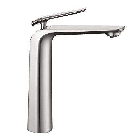 Tocaloca バスルームシンク用蛇口、つや消しニッケルキッチン蛇口、銅製洗面台ミキサーモダンタップ、ポップアップ排水なし、cUPC認定バルブ カッパ 並行輸入品