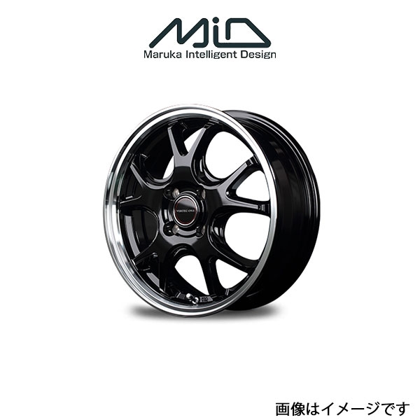 MID ヴァーテックワン EXE5 アルミホイール 1本 ヴィッツ 130系(15×5.5J 4-100 INSET43 グロッシーブラック)VERTEC ONE EXE5