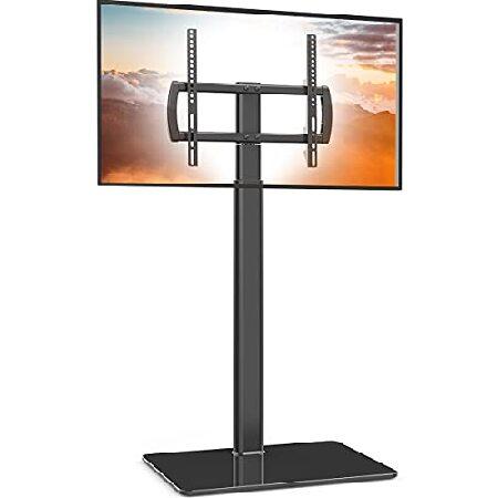 ユニバーサルフロアテレビスタンド マウント付き 80度回転 高さ調節可能 省スペース設計 ほとんどの27~65インチLCD LED OLEDテレビに対応 コーナーや寝室に最�