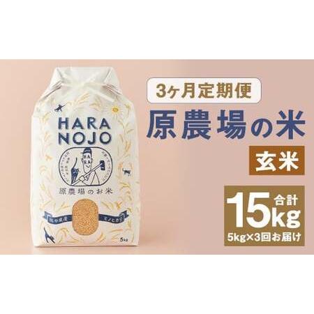 ふるさと納税 原農場の米（玄米） 5kg 計15kg 熊本県菊池市