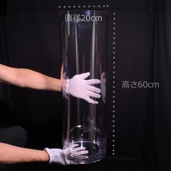 透明植木鉢 クリアポット・シリンダー (直径20cm×高さ60cm) (VNS-2300014)観葉植物に、円柱型水槽に