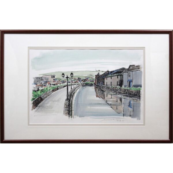たかたのりこ『小樽運河』リトグラフ 絵画 - 北海道画廊