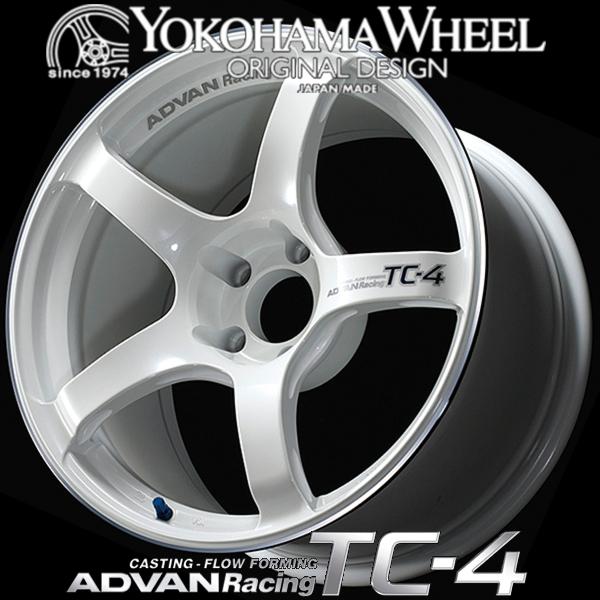 アドバン レーシング TC4 アルミホイール 17×8.0J　5/100　+45 レーシングホワイトメタリック＆リング V4052