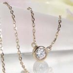 K18YG/PG/WG 0.07ct フクリン 一粒ダイヤ ペンダント ゴールド ダイヤモンド ネックレス 誕生石 4月 一粒 0.07ct jdp0044