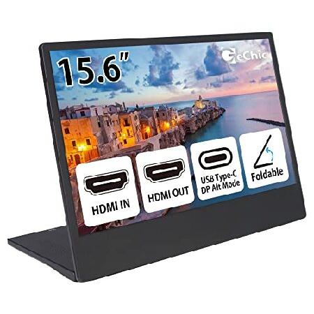 Gechic M505E 15.6 inch FHD 1080p Portable Monitor with USB Type-C Input， HDMI Input/Output， DC-in Port， Daisy Chain Display for Conference， Factory， I