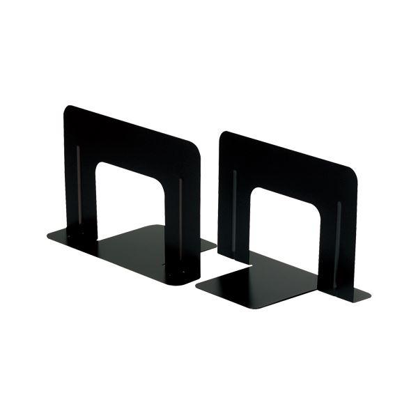 (まとめ) TANOSEE ブックエンド T型 ワイド ブラック 1組（2枚） 〔×10セット〕(代引不可)