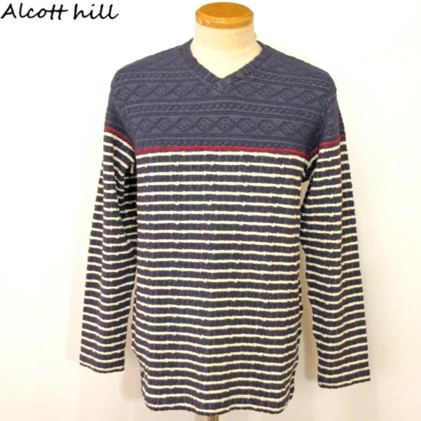 アルコットヒル ニット生地長袖Ｔシャツ ネイビーL 95-1701-10 Alcotthil