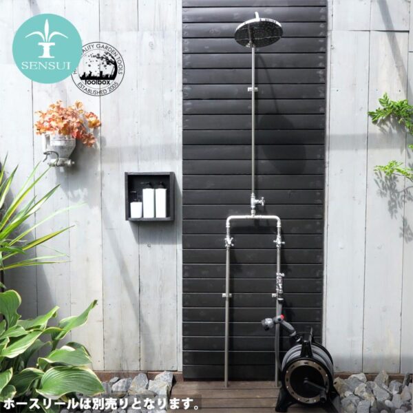 外用シャワー 混合栓シャワー 水栓柱 アウトドアシャワー 屋外シャワー サーファーシャワー 庭シャワー 壁面取付 ヌーディM(蛇口付き)A1405-A00