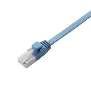 （まとめ） エレコム EU RoHS指令準拠 爪折れ防止フラットLANケーブル（Cat6） ブルー 0.5m LD-GFT／BU05 1本 〔×10セット〕