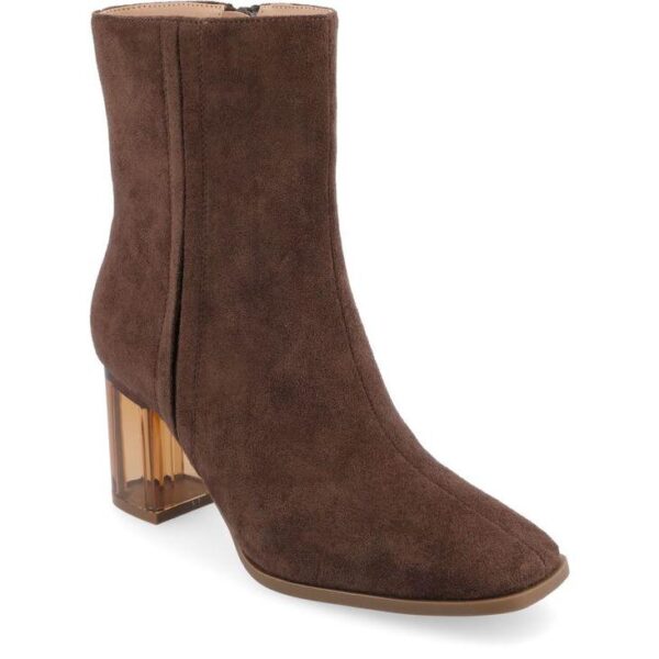 ジュルネ コレクション レディース ブーツ・レインブーツ シューズ Women's Clearie Tru Comfort Foam Transparent Block Heel Square Toe Boot