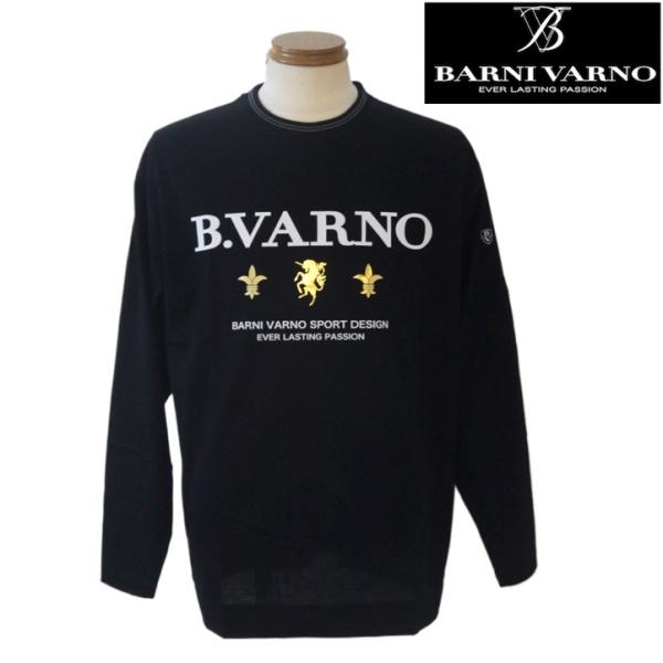 バーニヴァーノ/BARNIVARNO ユニコーン刺繍長袖Tシャツ Lサイズ 034-黒系