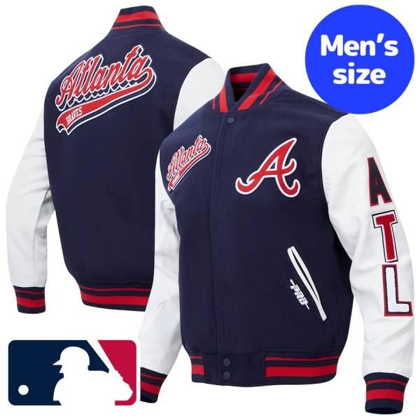 MLB公式 メジャーリーグ メンズ ボンバージャケット スタジャン MA-1 アウター アトランタ・ブレーブス Atlanta Braves