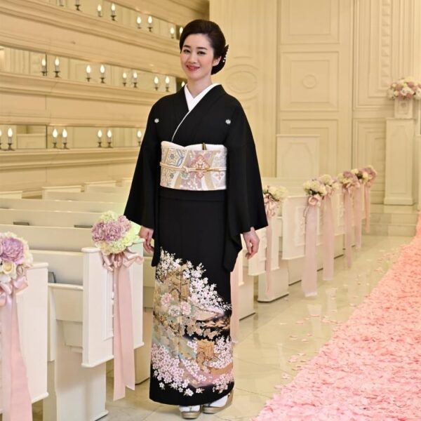 黒留袖 レンタル 桂由美 留袖 21点セット 黒留袖 着物 華やか フォーマル 第一礼装 結婚式 母親 KOTOHOGI ことほぎ 桜 御所車