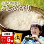 ふるさと納税 浜田市 浜田市金城町産こしひかり 5kg　全6回